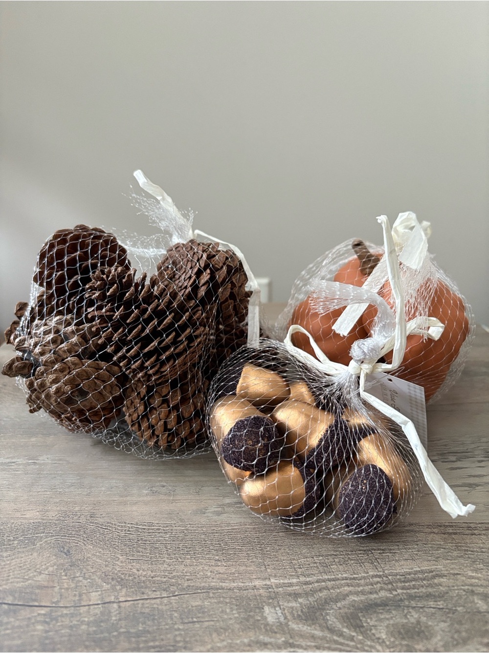 Decorative Pinecone, Acorn, and Pumpkin Vase Filler